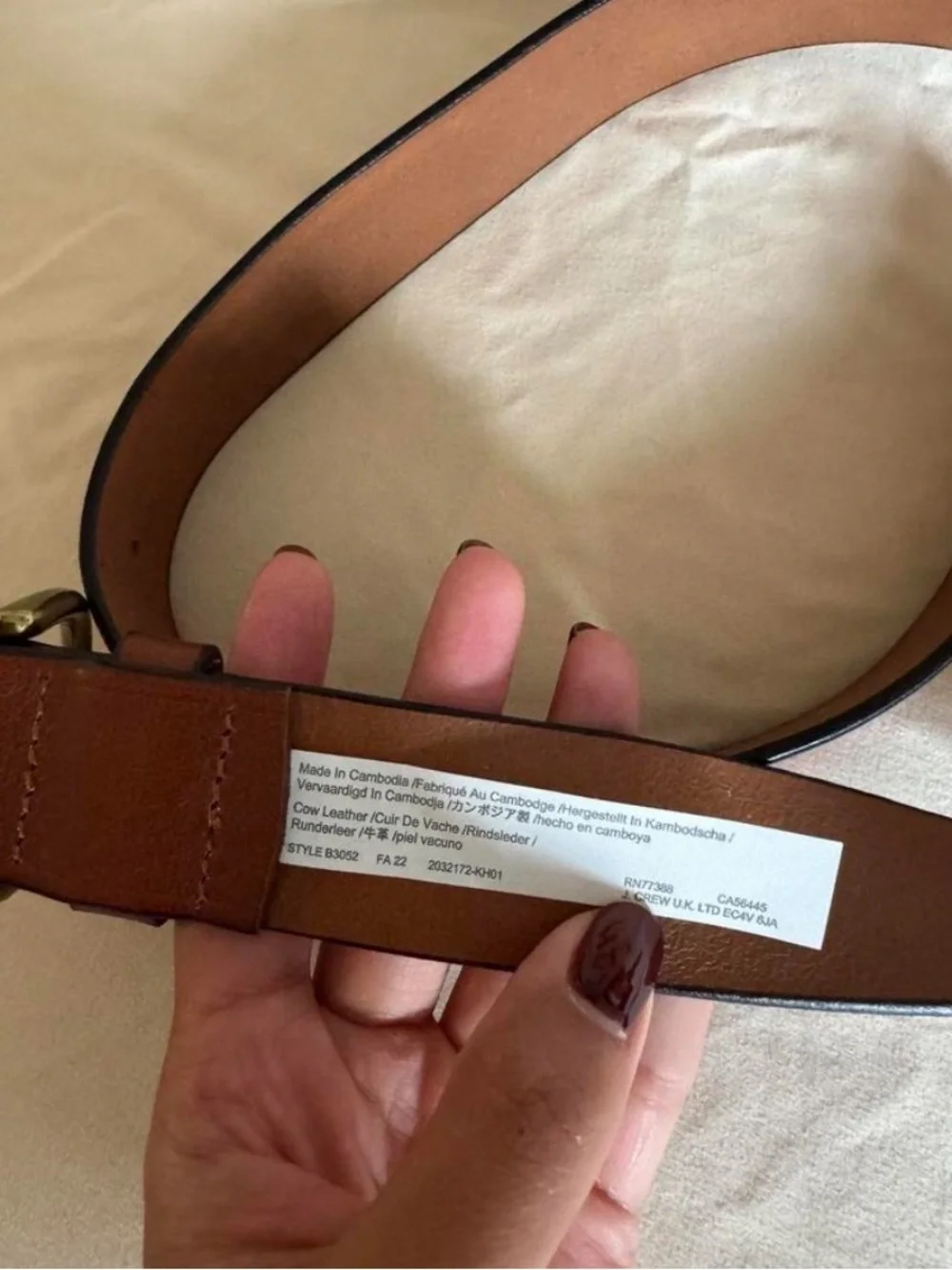 Madewell Leather Belt in Brown with Brass-Tone Buckle